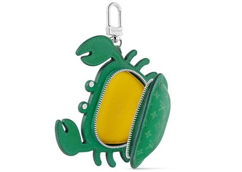 LOUIS VUITTON Monogram Crab Bag Charm Green